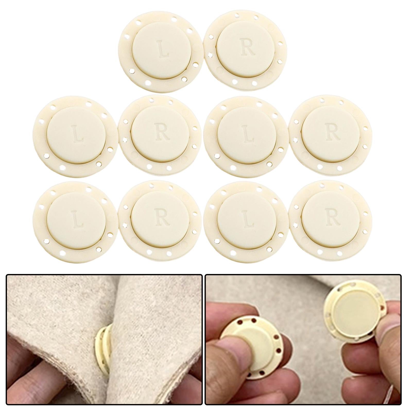 5 Pairs Invisible Buttons Jacket Cardigan Concealed Buckle Snap Buttons 22mm Beige
