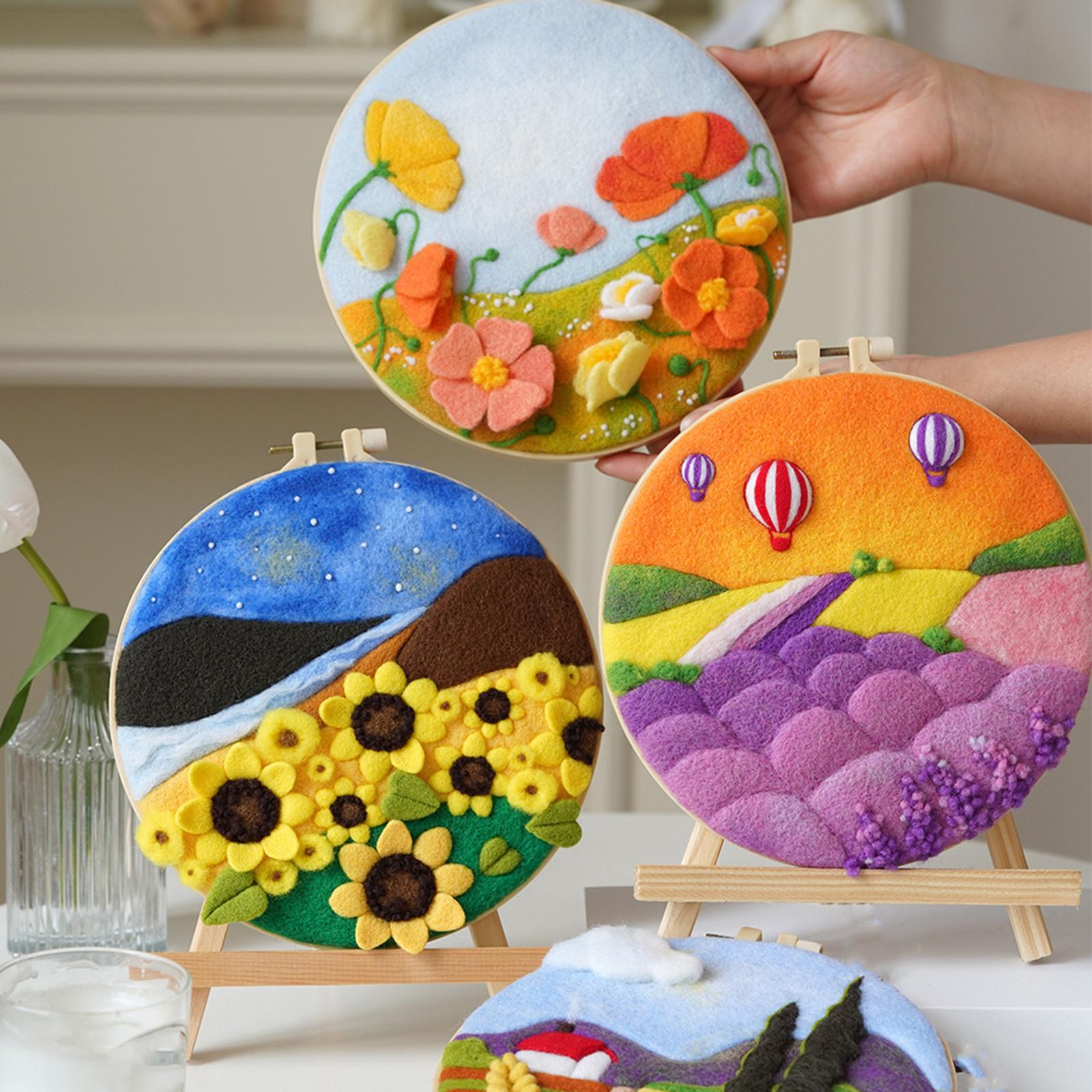 Needle Kit DIY with Instructions Painting Craft Wool Felting for Starter A