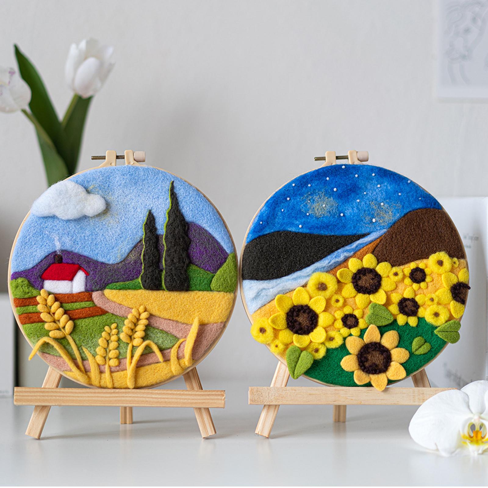 Needle Kit DIY with Instructions Painting Craft Wool Felting for Starter A