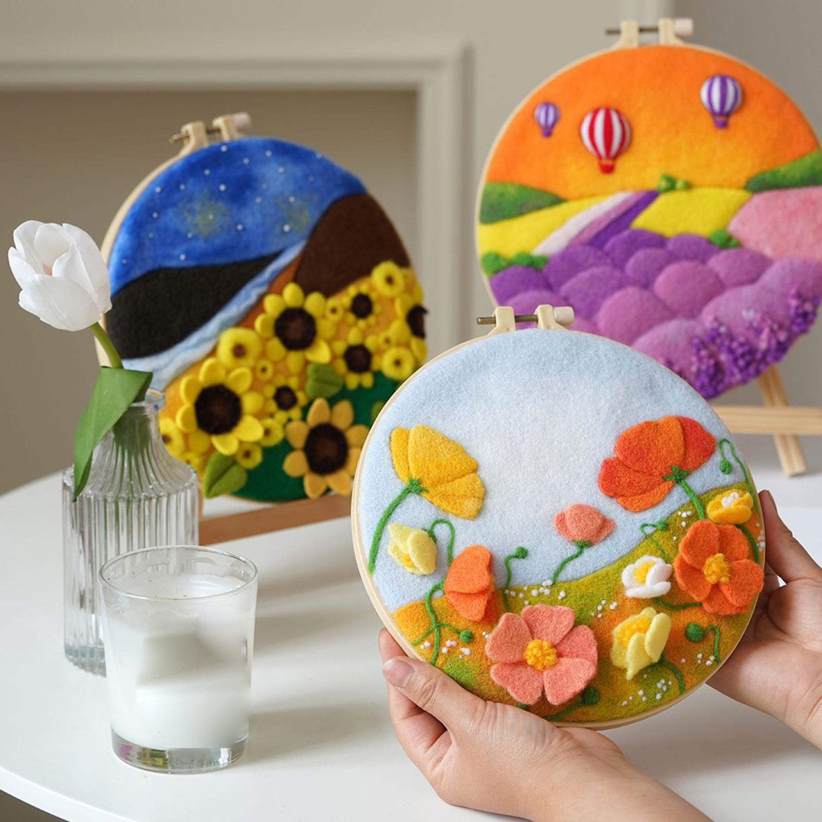 Needle Kit DIY with Instructions Painting Craft Wool Felting for Starter A