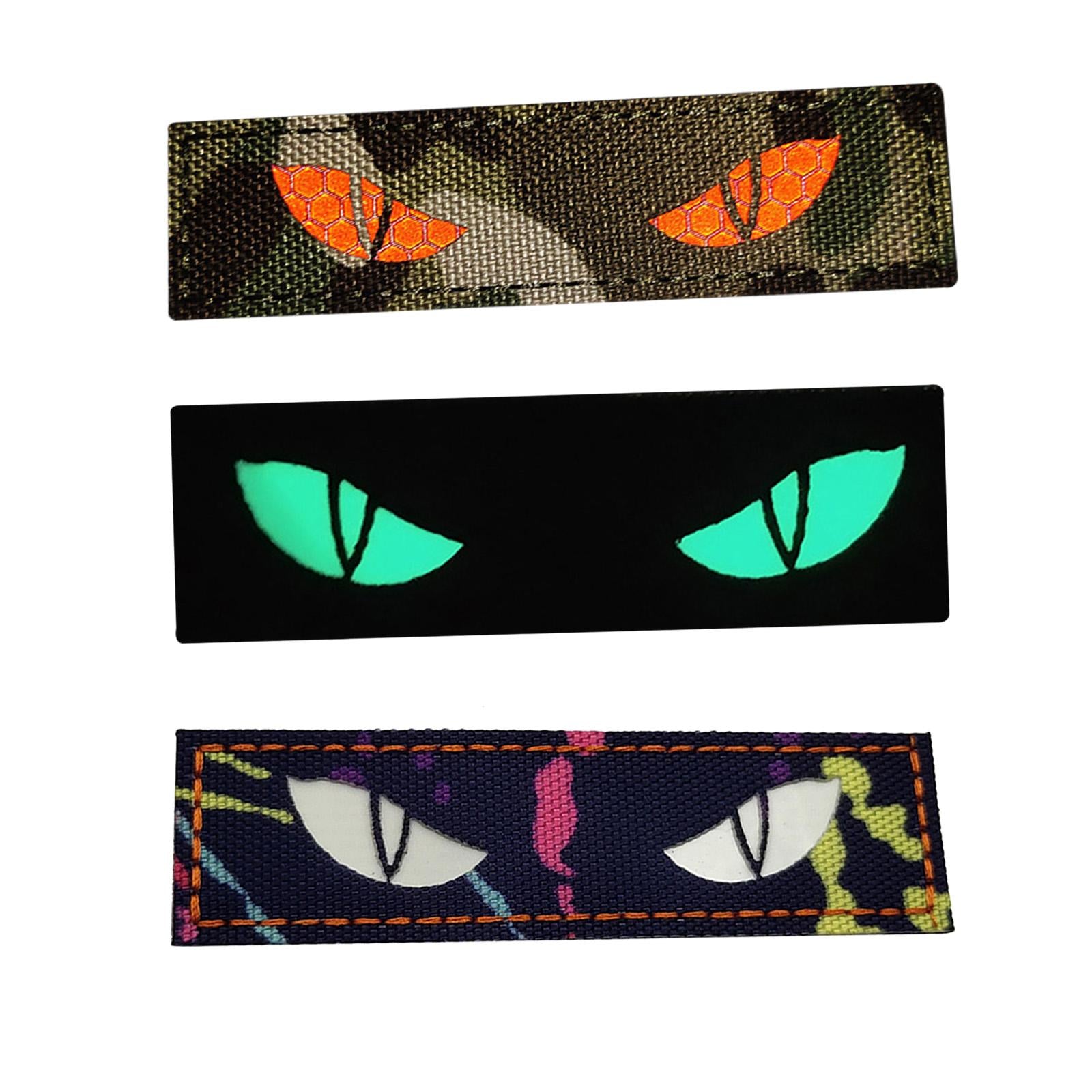 Cat Eye Patches of Morale Glow The Dark Armband Badges for Helmet Bags Green