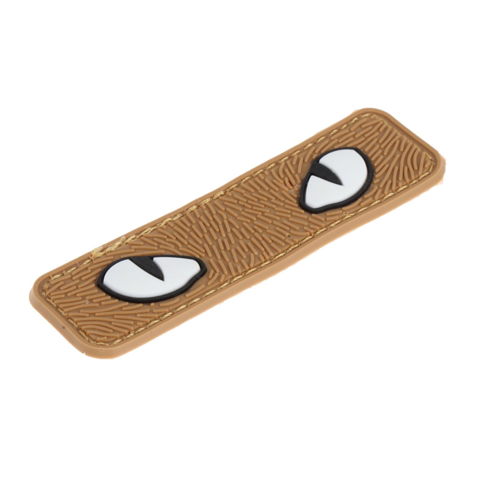 Glowing Cat Eye Patches Badges Fasteners Armband for Hats Helmet Outdoor Khaki