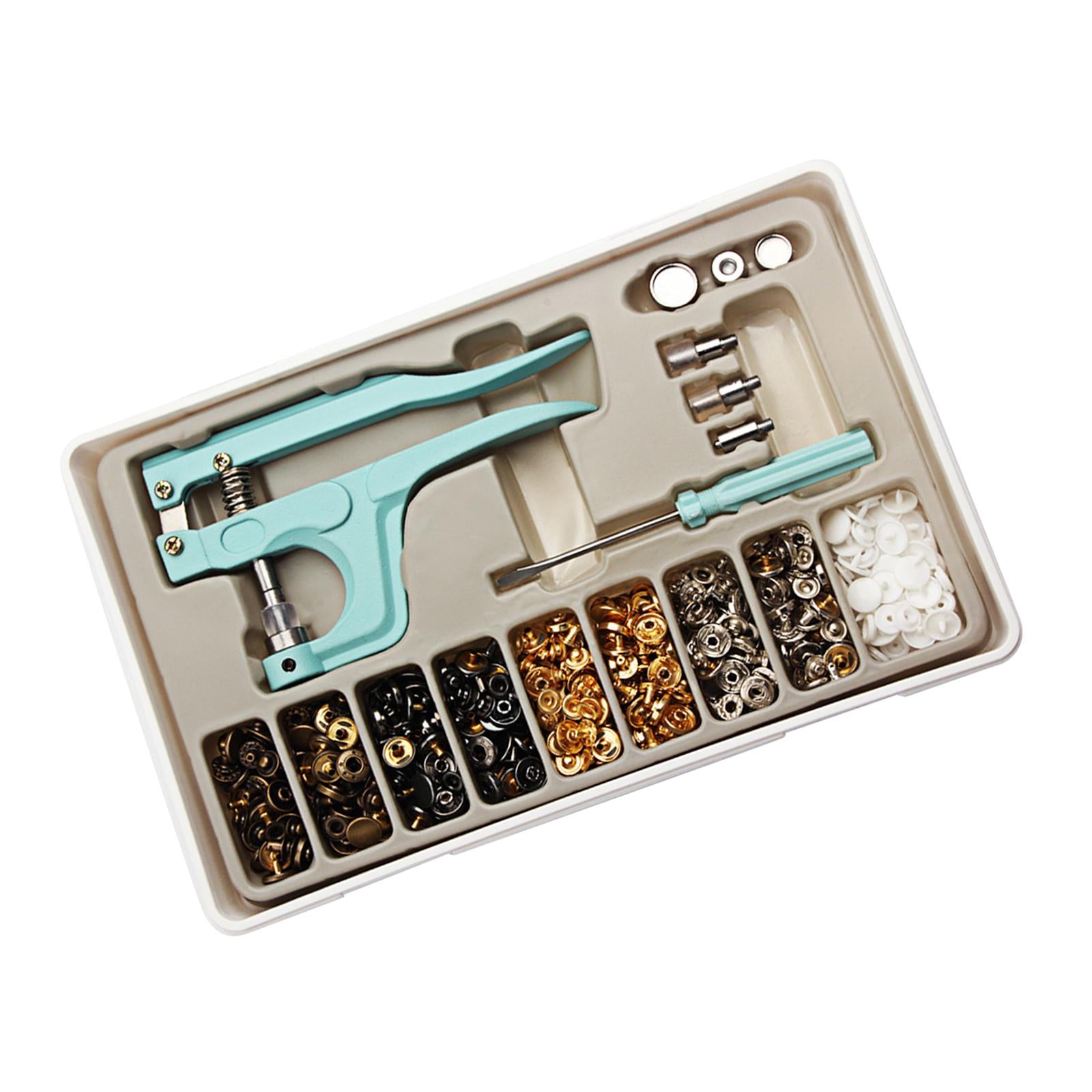140Pcs Snap Button Kit Resin Snaps Metal Button Snaps for Sewing Crafting Resin Gray