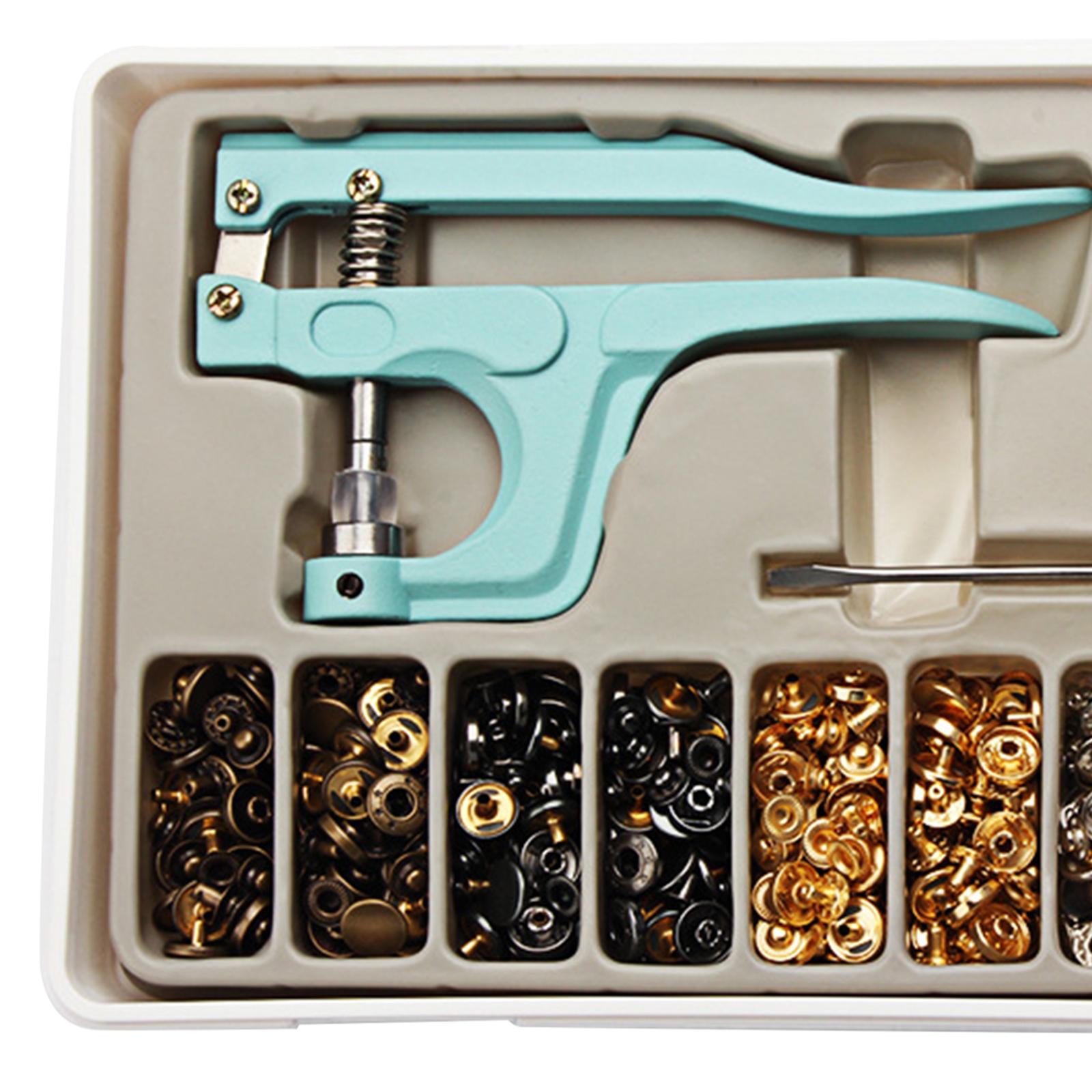 140Pcs Snap Button Kit Resin Snaps Metal Button Snaps for Sewing Crafting Resin Gray