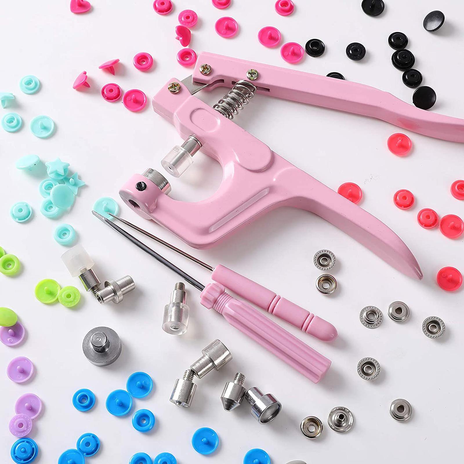 Snap Buttons Snap Fasteners Kit Press Studs with Snap Pliers Crafting Round