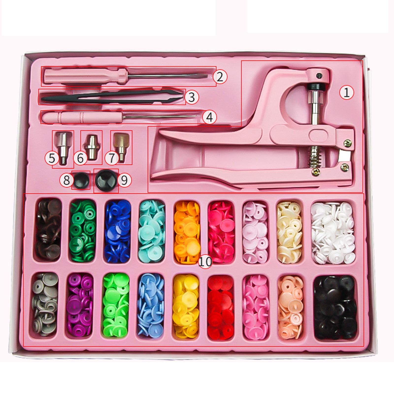 Snap Buttons Snap Fasteners Kit Press Studs with Snap Pliers Crafting Round