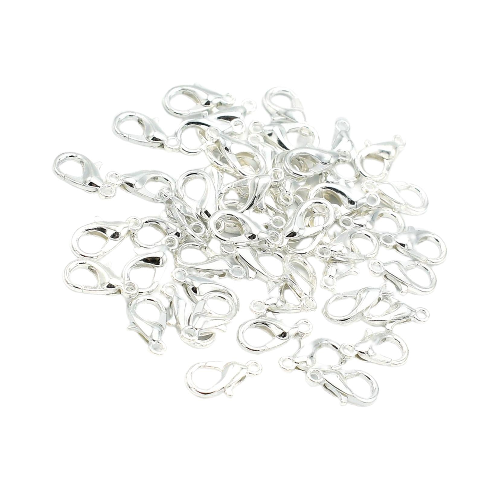 50 Pieces Small Lobster Clasps Zinc Alloy for DIY Crafts Necklace Silver