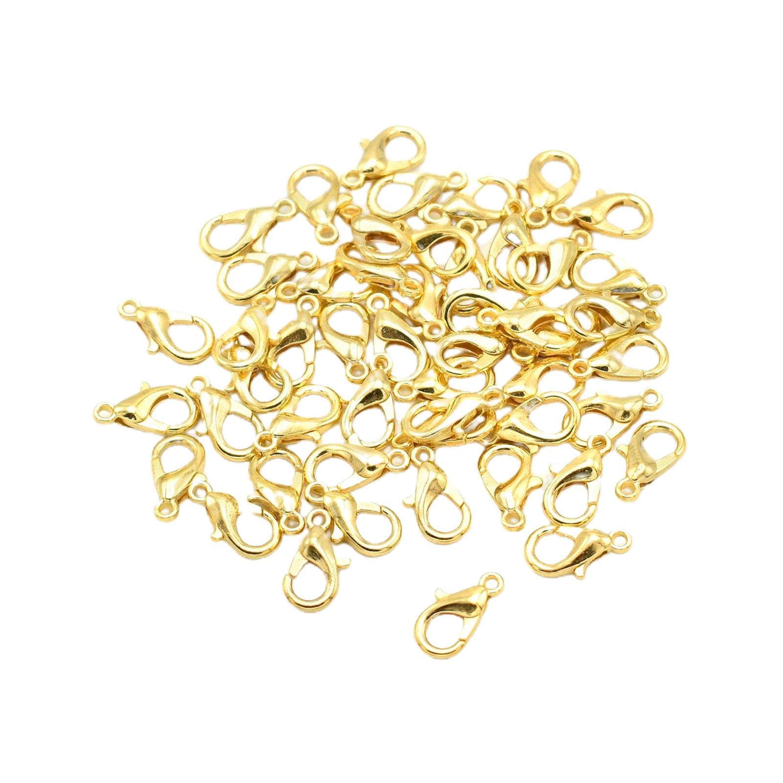 50 Pieces Small Lobster Clasps Zinc Alloy for DIY Crafts Necklace Gold
