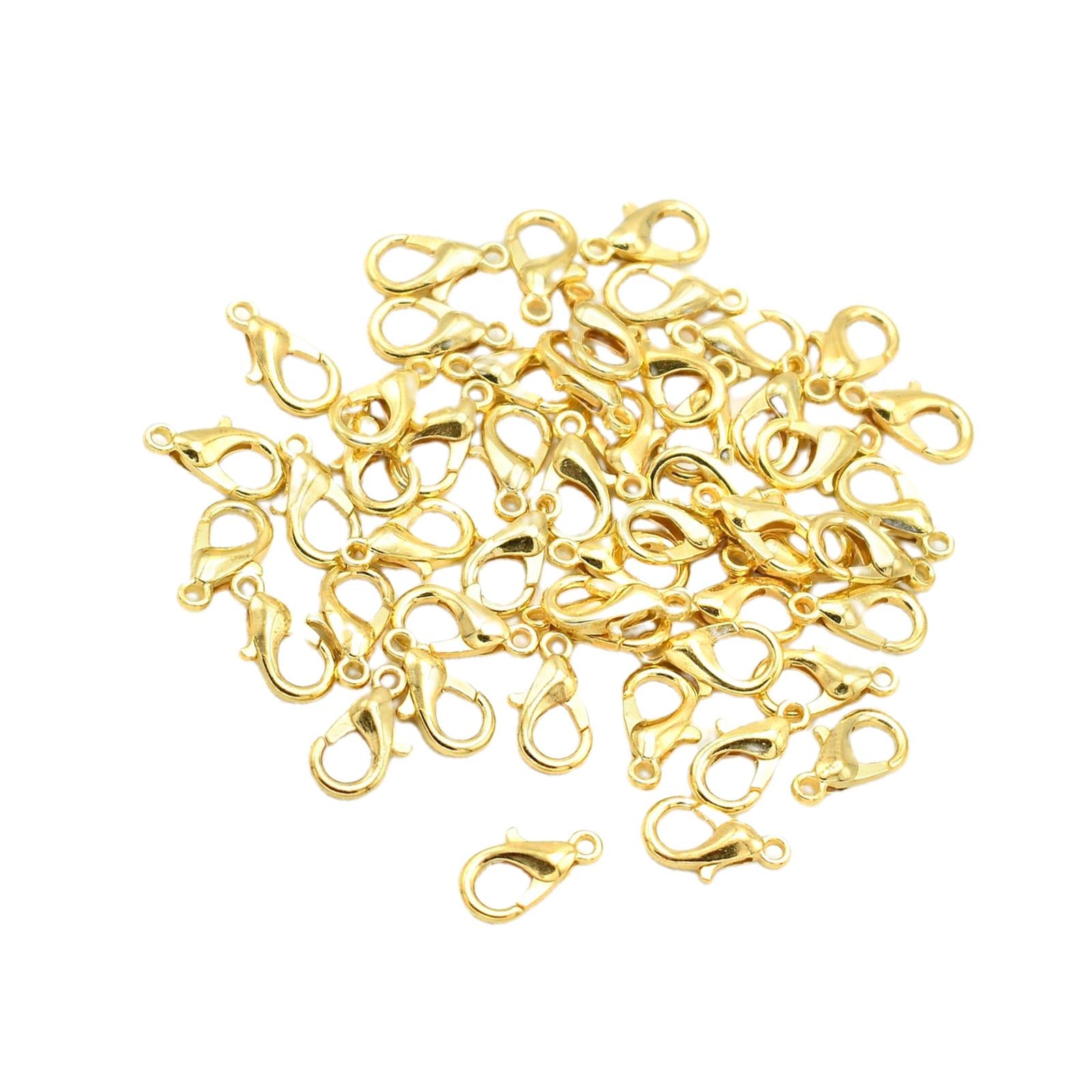 50 Pieces Small Lobster Clasps Zinc Alloy for DIY Crafts Necklace Gold