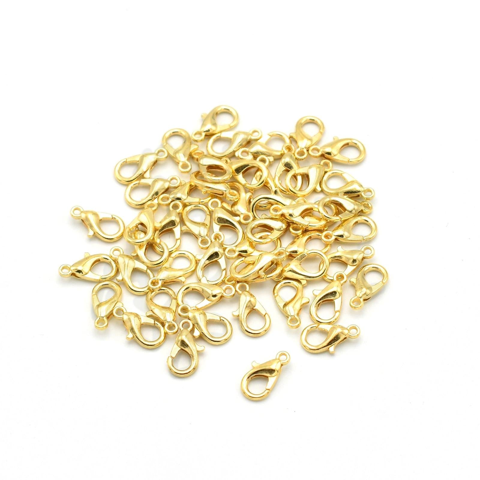 50 Pieces Small Lobster Clasps Zinc Alloy for DIY Crafts Necklace Gold
