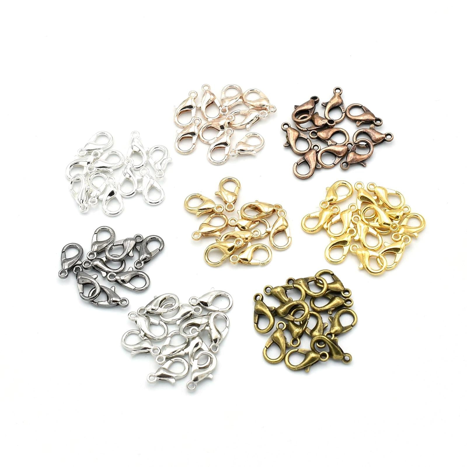 50 Pieces Small Lobster Clasps Zinc Alloy for DIY Crafts Necklace Gold