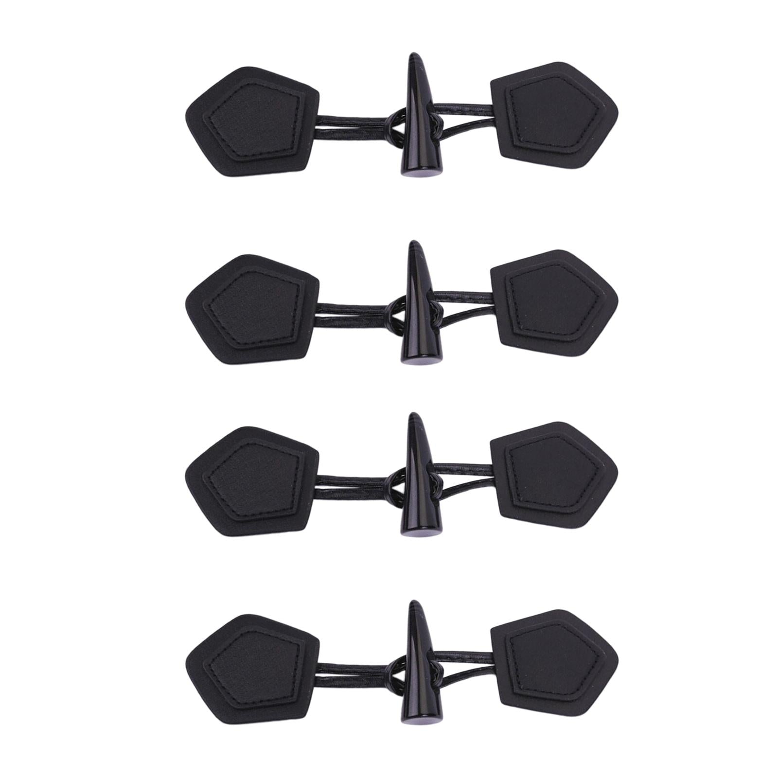 4 Pairs Leather Horn Toggle Button DIY Accessory Arts Crafts Clothes