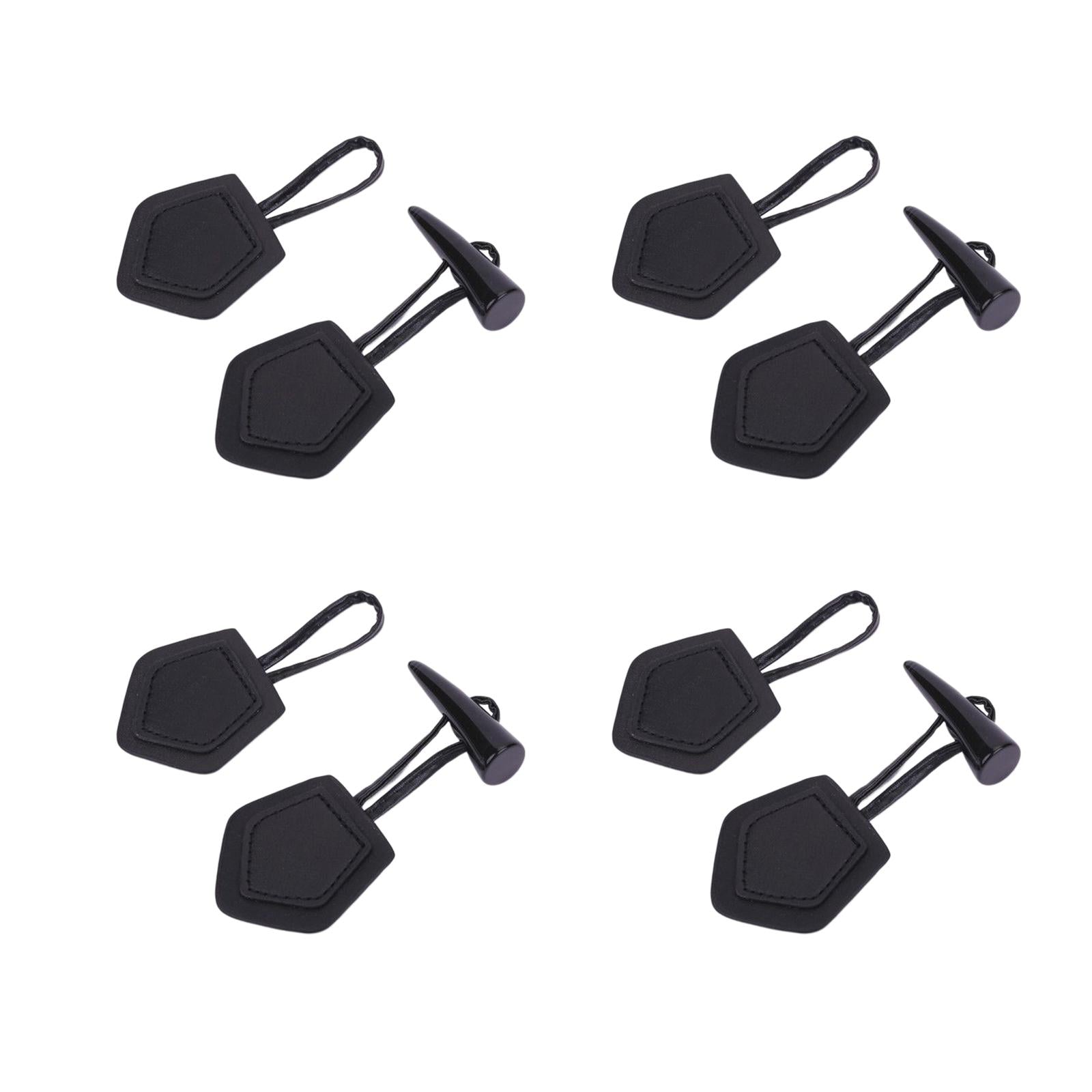 4 Pairs Leather Horn Toggle Button DIY Accessory Arts Crafts Clothes