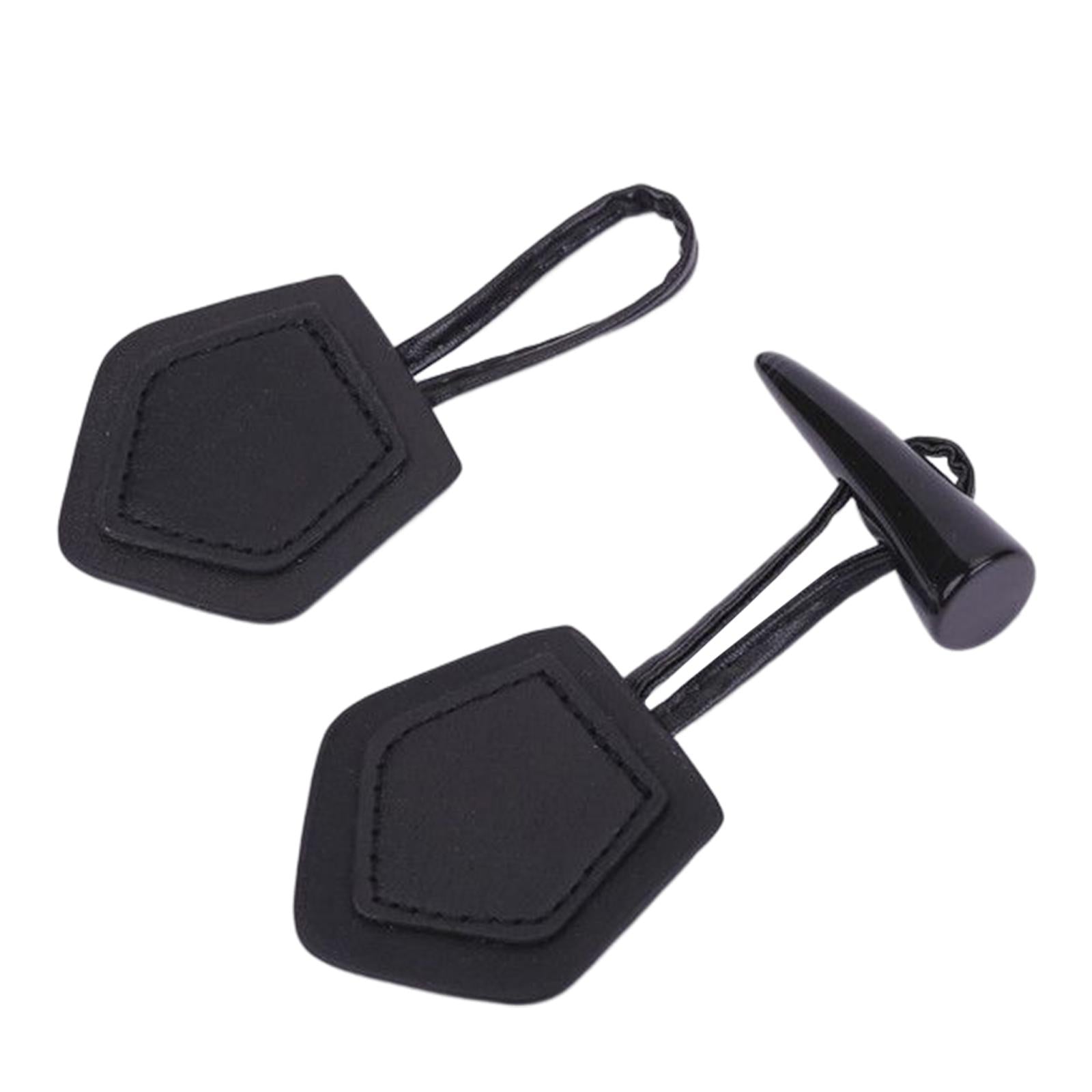 4 Pairs Leather Horn Toggle Button DIY Accessory Arts Crafts Clothes