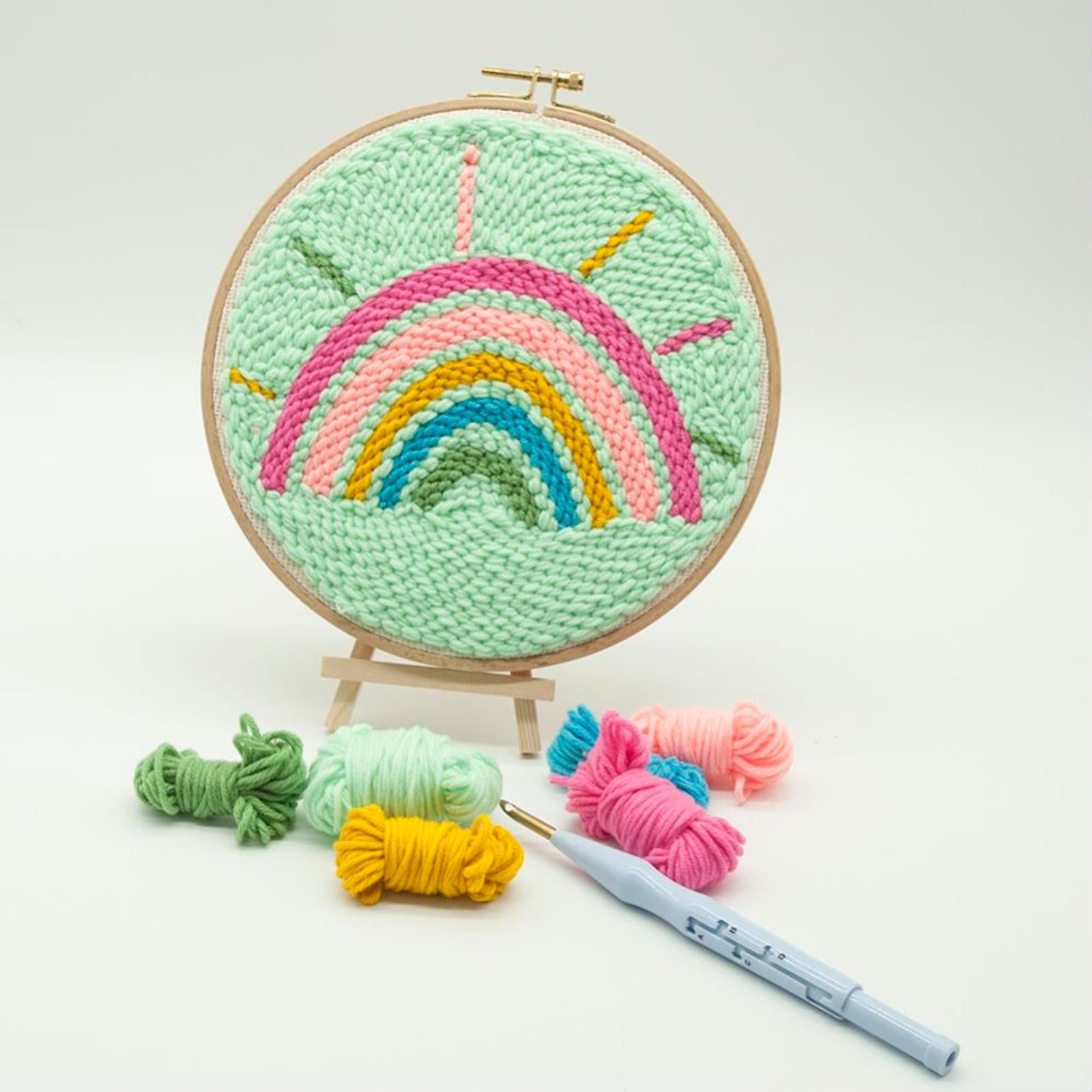 Punch Needle Embroidery Starter Kits Rainbow Hand Craft DIY Beginner