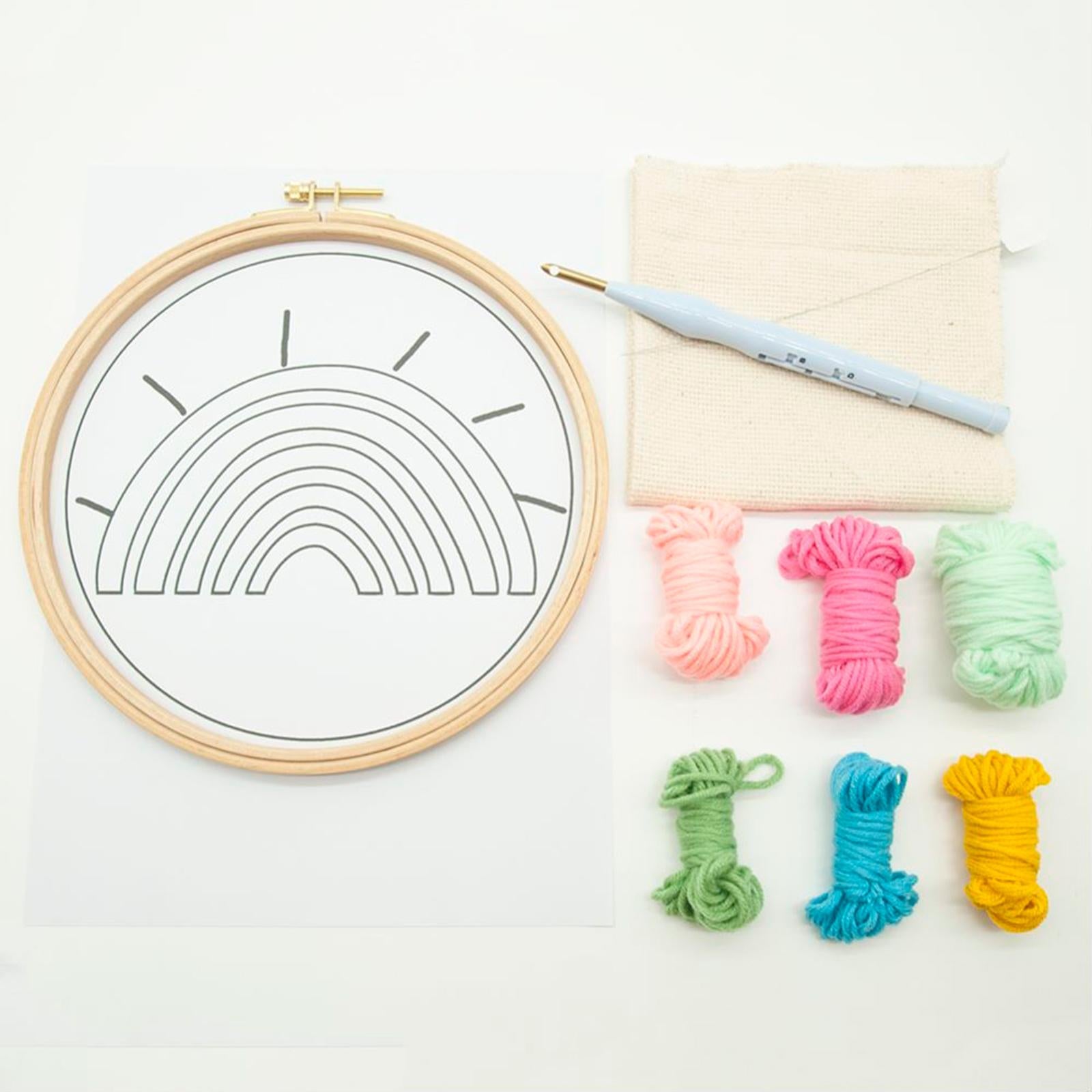 Punch Needle Embroidery Starter Kits Rainbow Hand Craft DIY Beginner