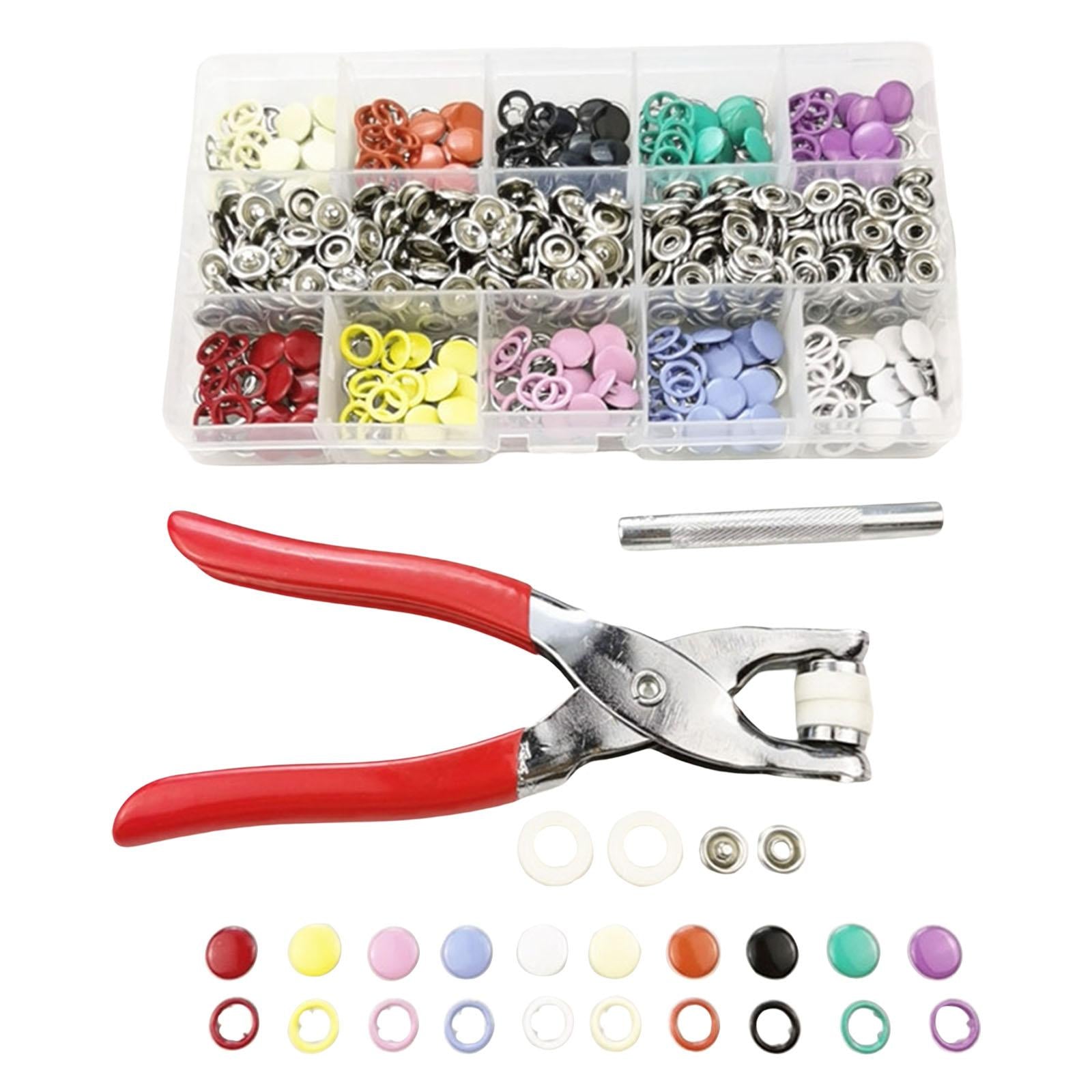 200 Pieces 9.5mm Sewing Buttons Snap Plier Popper Grommet Fasteners Clip