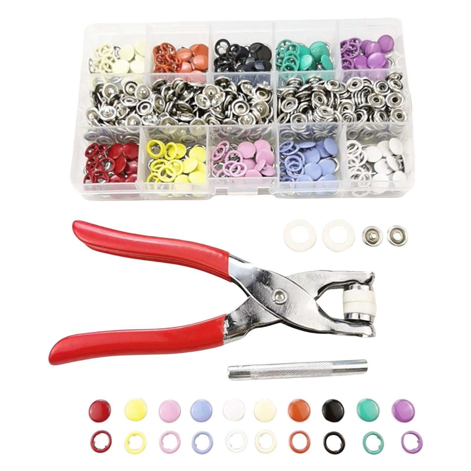 200 Pieces 9.5mm Sewing Buttons Snap Plier Popper Grommet Fasteners Clip