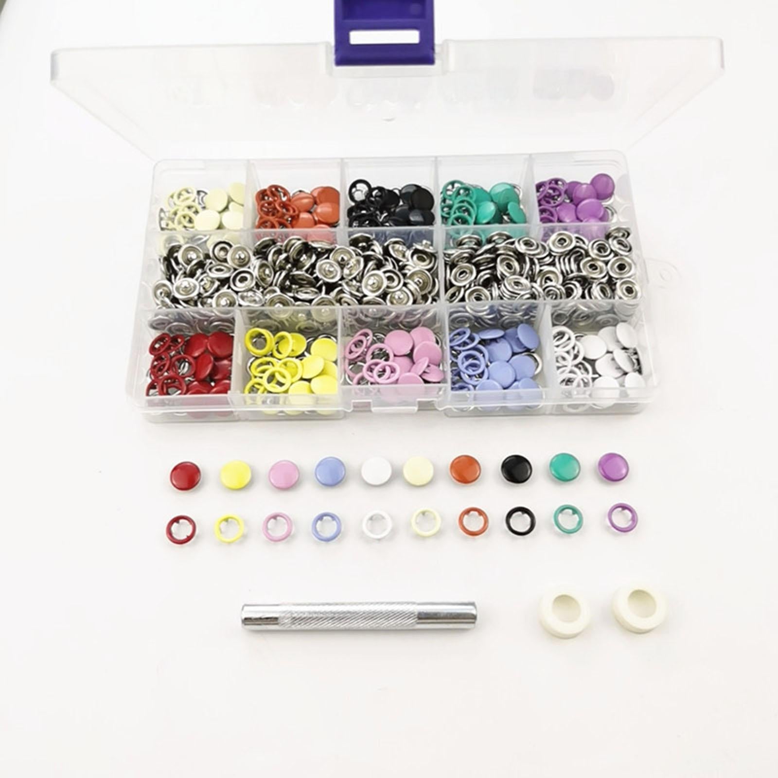 200 Pieces 9.5mm Sewing Buttons Snap Plier Popper Grommet Fasteners Clip
