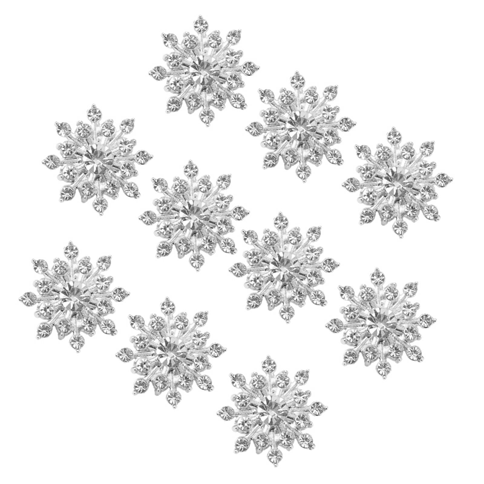 10x Crystal Flower Button DIY Scrapbook Rhinestone Flatback Embellishments Silver