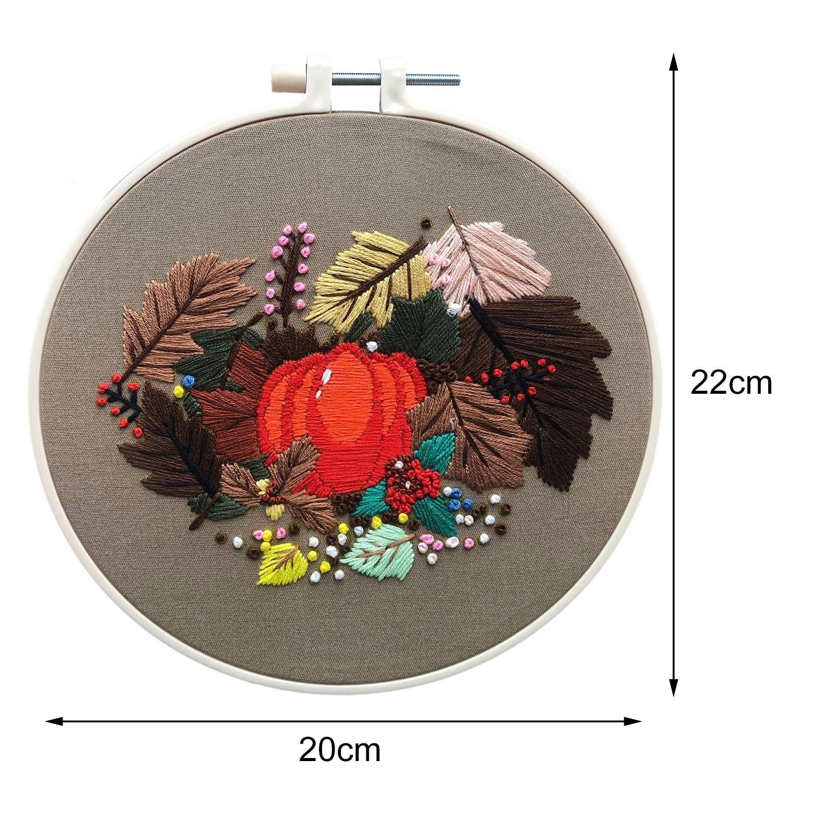 Embroidery Starter Kit Halloween Crafts Decorations Cross Stitch for Adult Maple Leaf