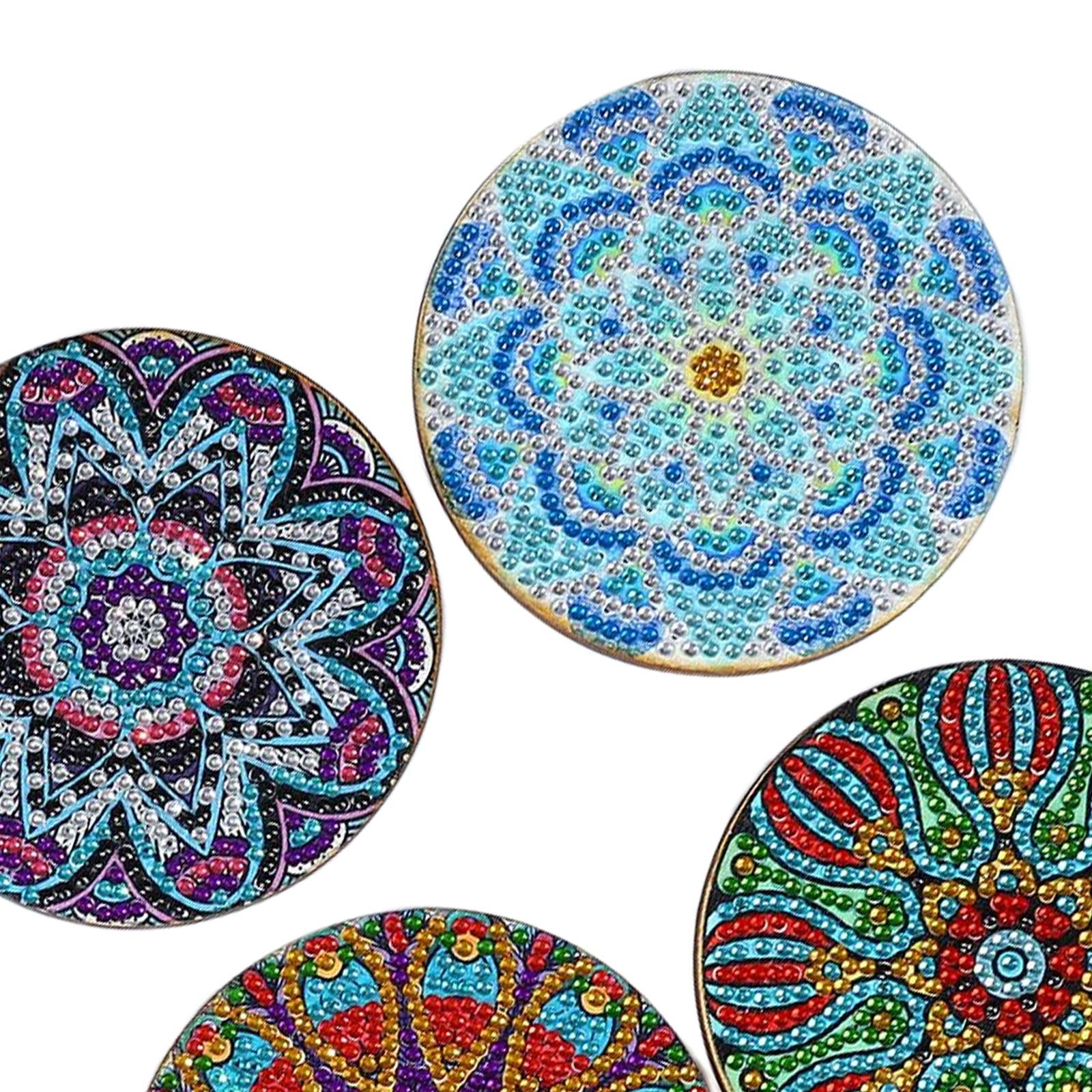 8x DIY Diamond Painting Coaster Tool Mandala for Beginners Dining Room Kids