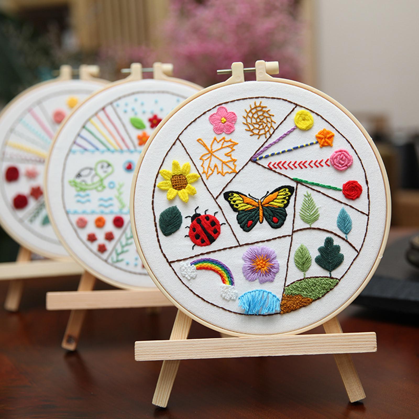 Embroidery Stitch Practice Kit with Pattern Durable for DIY Needlework