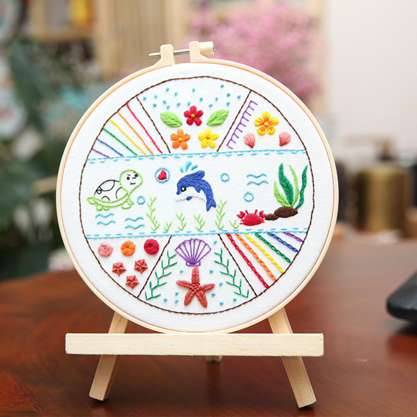 Embroidery Stitch Practice Kit with Pattern Durable for DIY Needlework