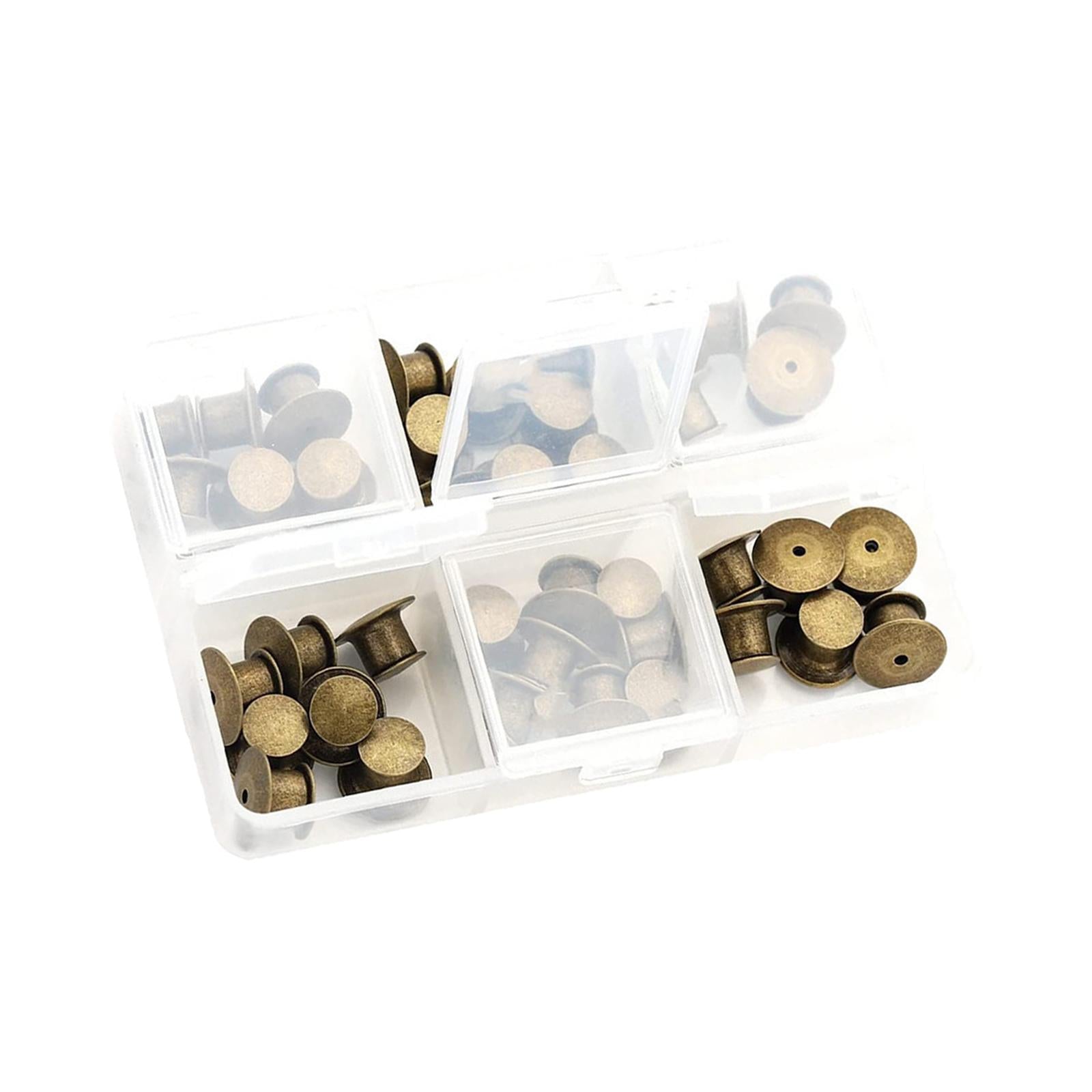 80x Metal Locking Pin Backs Clasp Locking Clasp Pins Keepers Multi-Purpose Bronze
