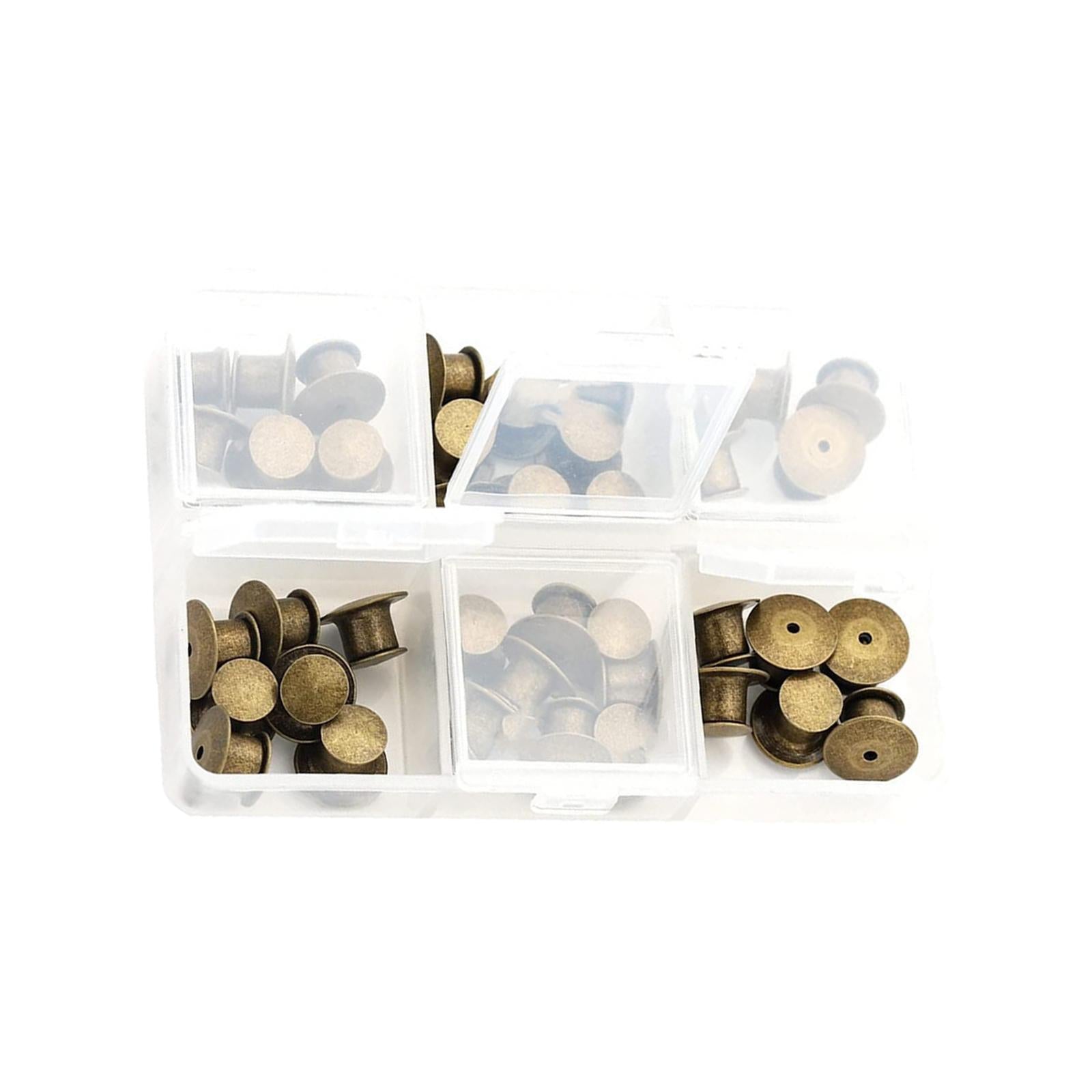 80x Metal Locking Pin Backs Clasp Locking Clasp Pins Keepers Multi-Purpose Bronze