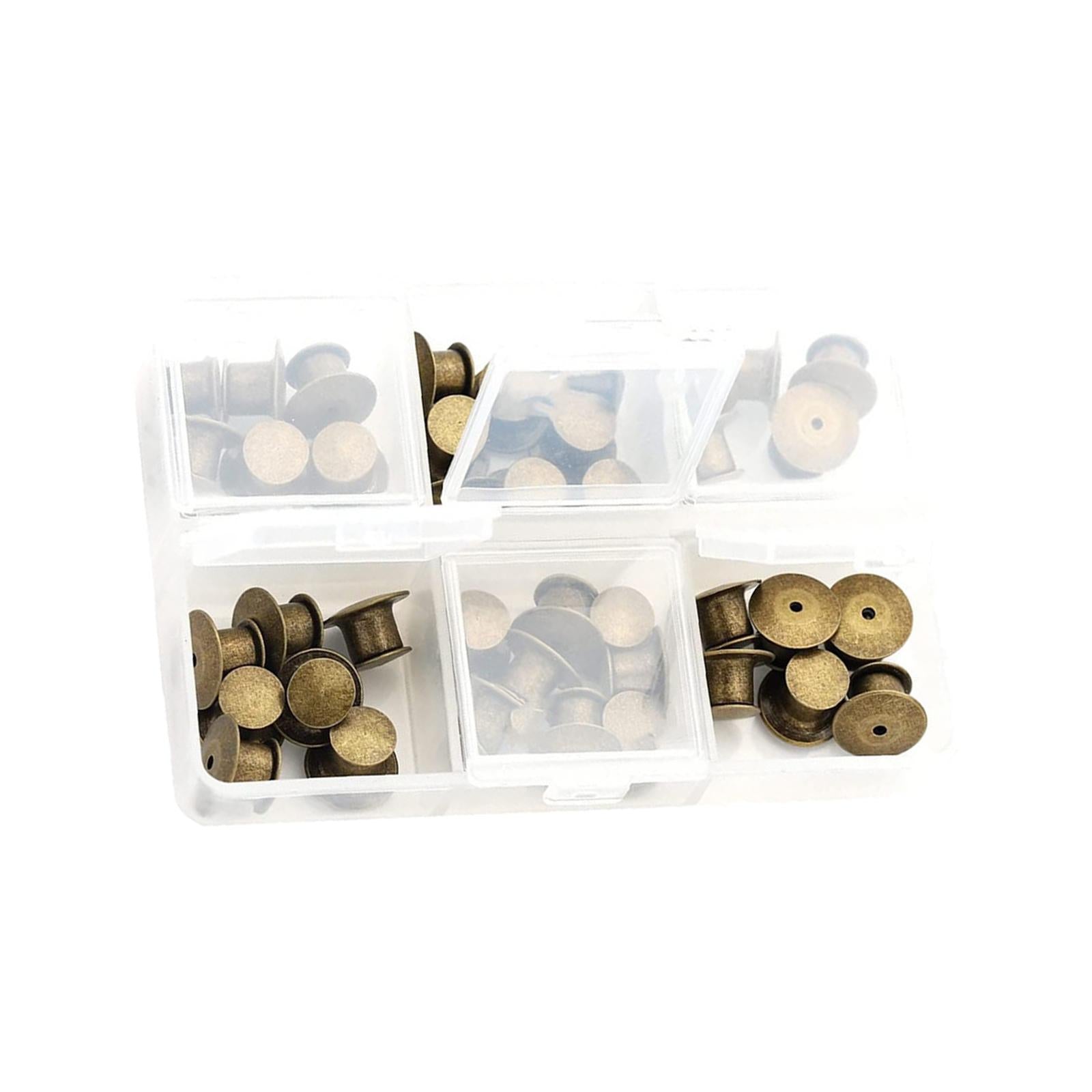 80x Metal Locking Pin Backs Clasp Locking Clasp Pins Keepers Multi-Purpose Bronze