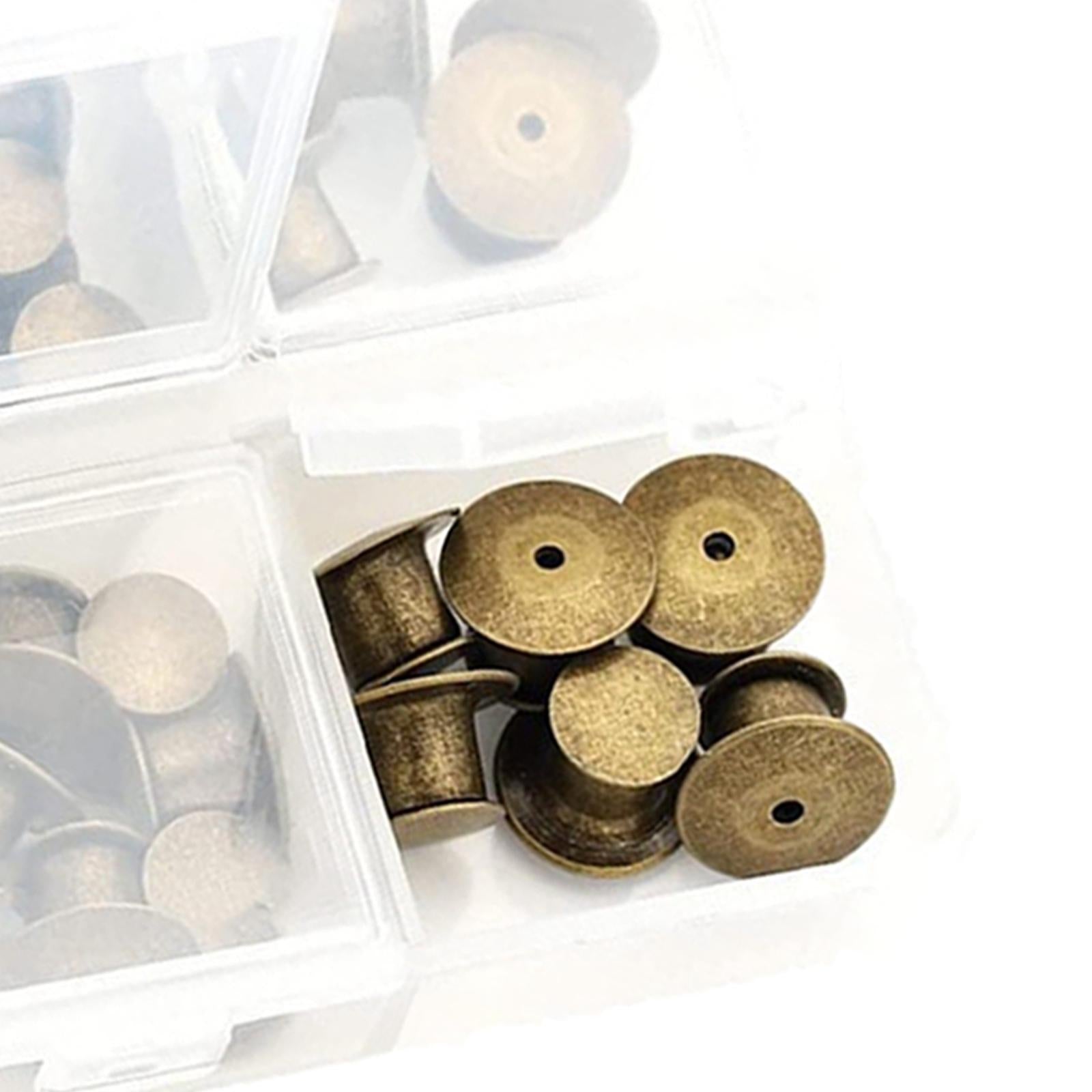 80x Metal Locking Pin Backs Clasp Locking Clasp Pins Keepers Multi-Purpose Bronze