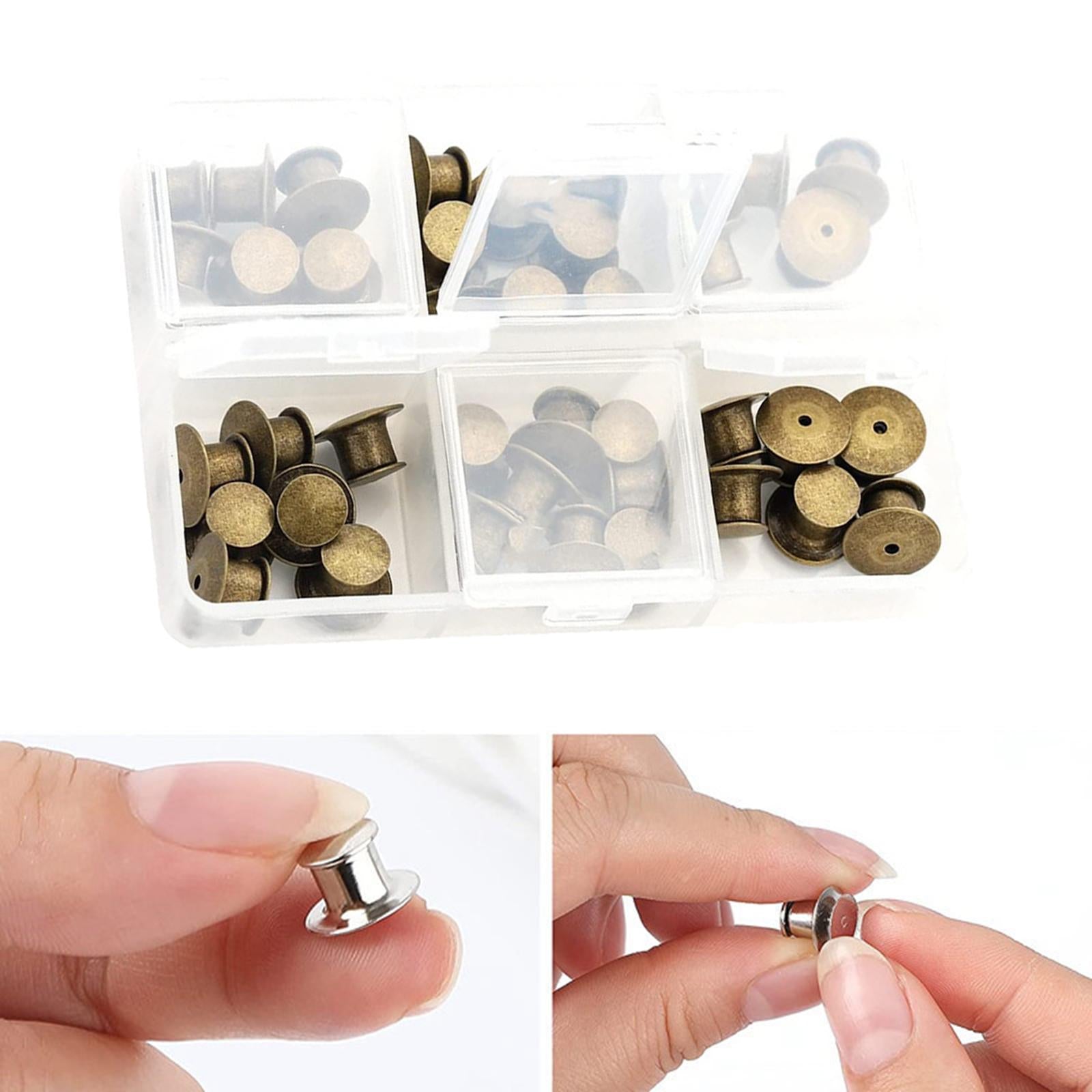 80x Metal Locking Pin Backs Clasp Locking Clasp Pins Keepers Multi-Purpose Bronze