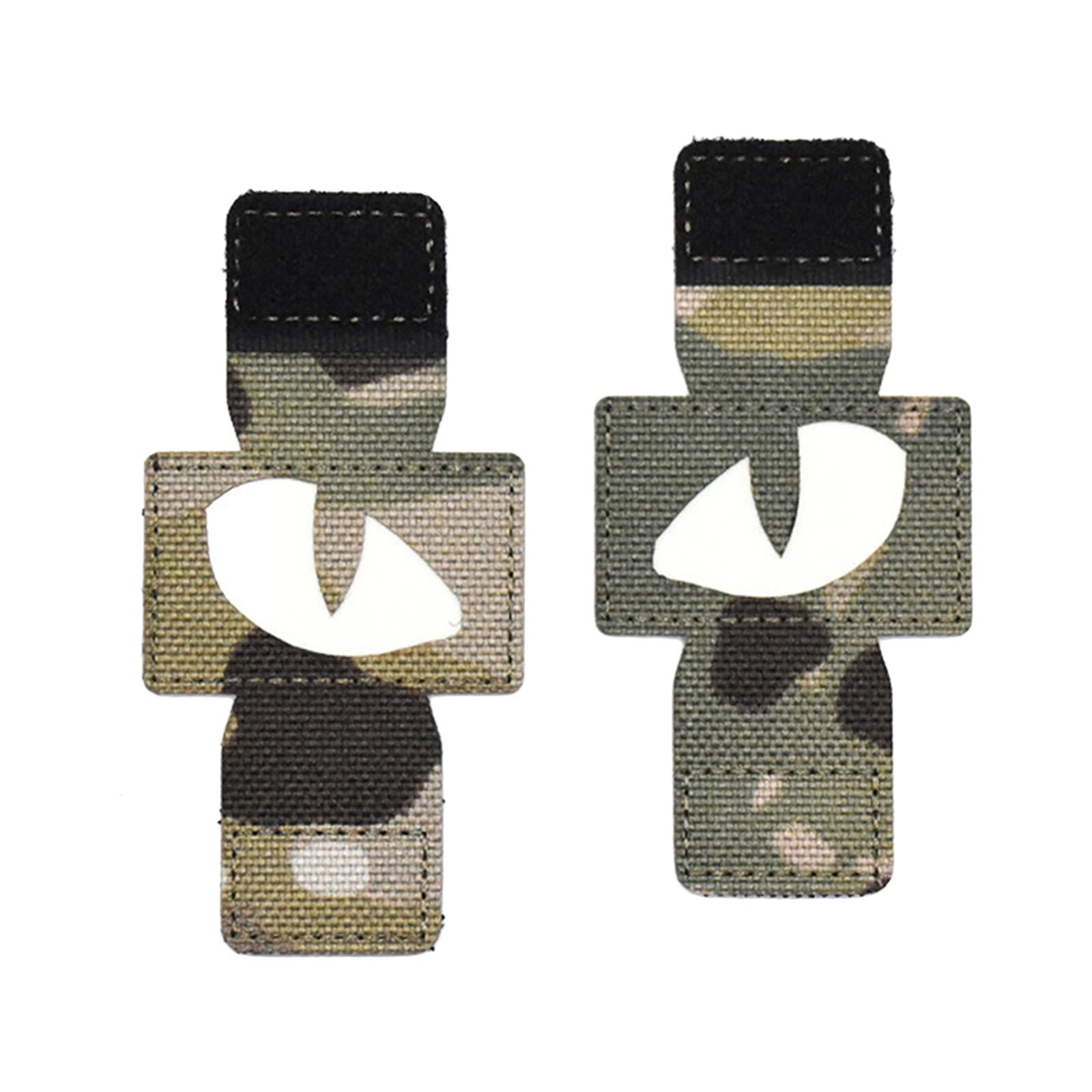 2Pcs Cloth Cat Eyes Patches Luminous Armband for Clothing Uniform Pants Hats