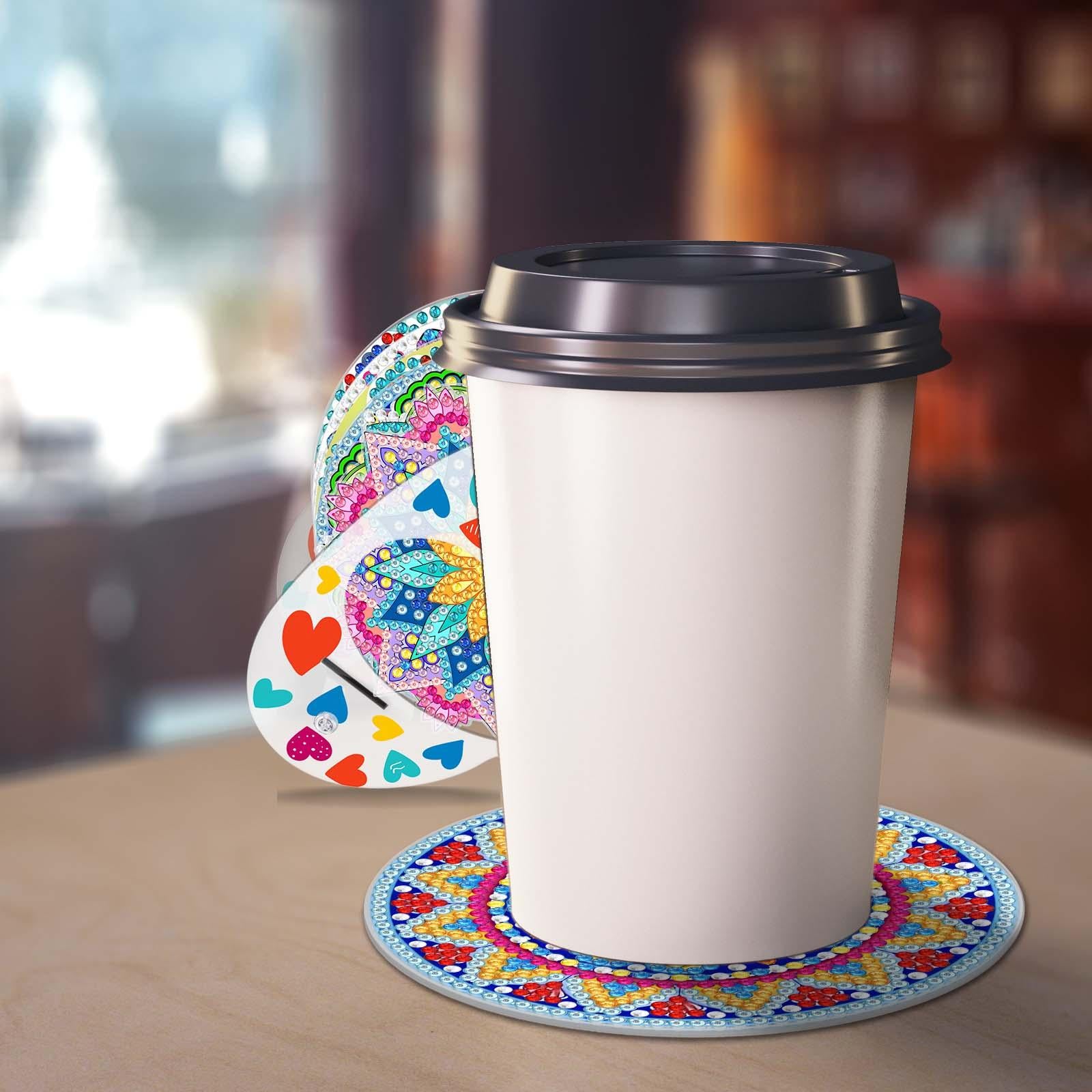 8 Pieces Diamond Painting Coasters DIY with Holder Kit for Adults Gift DIY