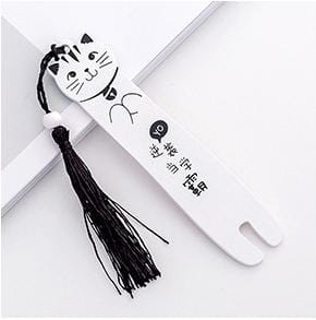 Cartoon Cat Wooden Bookmarks Creative Black White Color Bookmark (1)