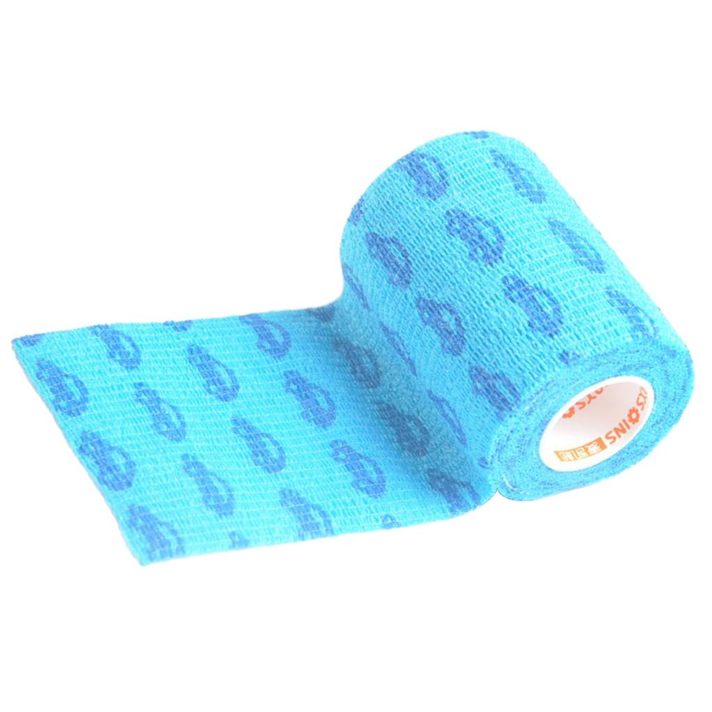 Elastic Non-Woven Self Adhesive Cohesive Wrap Bandage Tape Roll 3 inch Blue