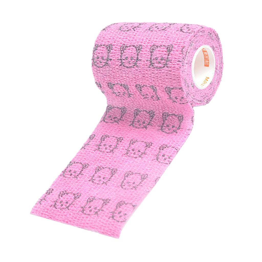 Elastic Non Woven Self Adhesive Cohesive Wrap Bandage Tape 4 Inch Pink
