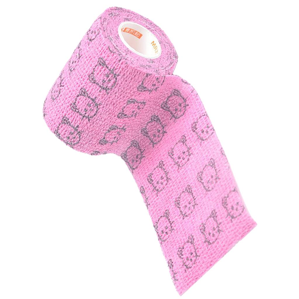 Elastic Non Woven Self Adhesive Cohesive Wrap Bandage Tape 4 Inch Pink