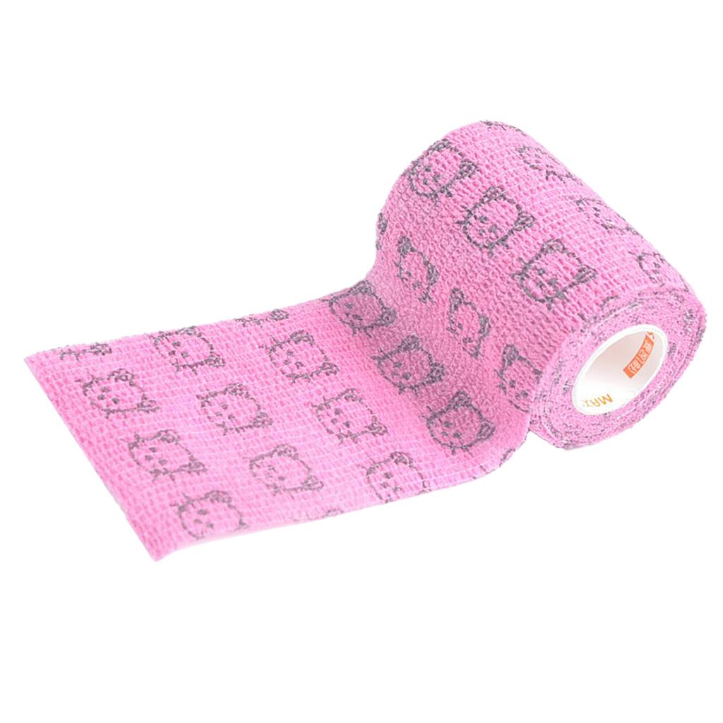 Elastic Non Woven Self Adhesive Cohesive Wrap Bandage Tape 4 Inch Pink