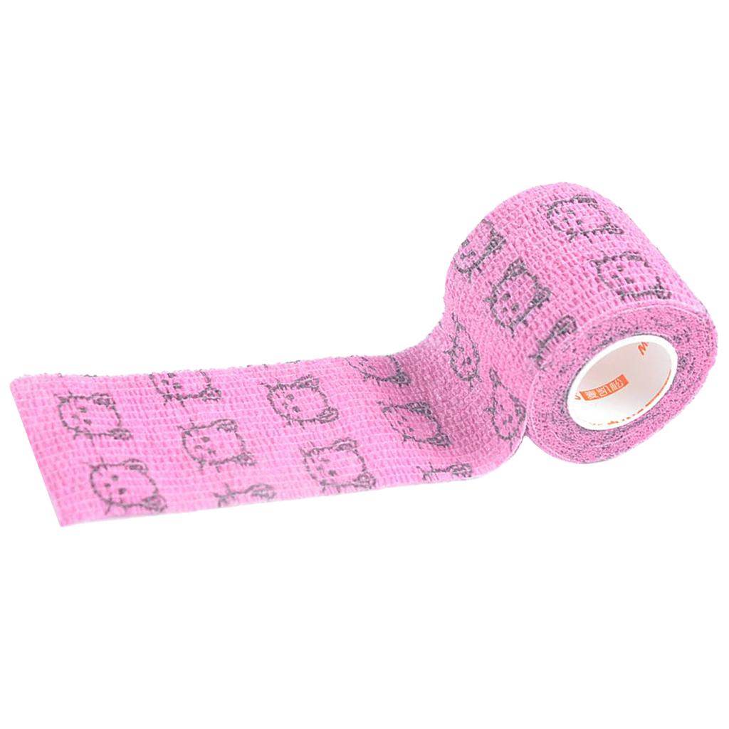 Elastic Non Woven Self Adhesive Cohesive Wrap Bandage Tape 2 Inch Pink