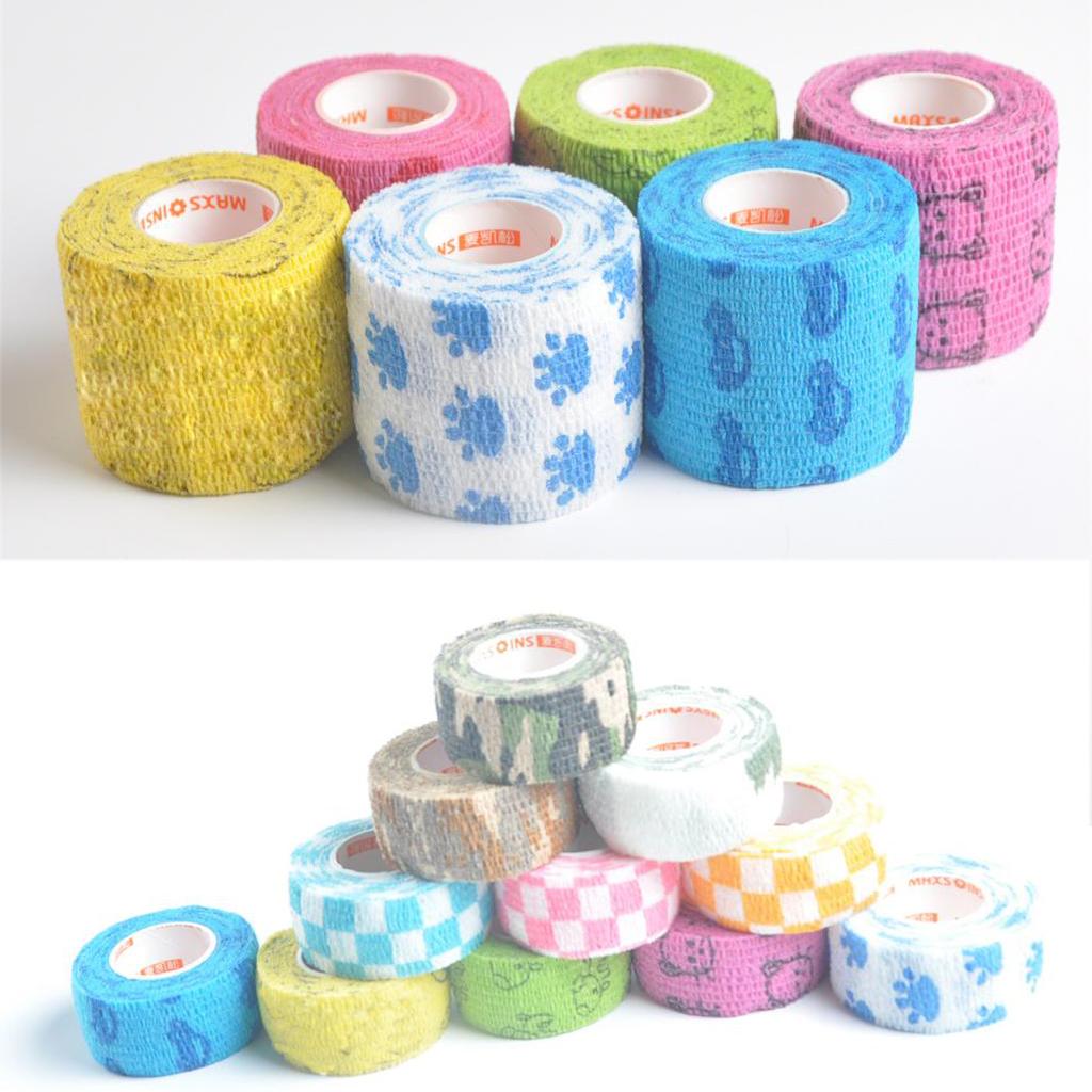 Elastic Non Woven Self Adhesive Cohesive Wrap Bandage Tape 1 Inch Pink