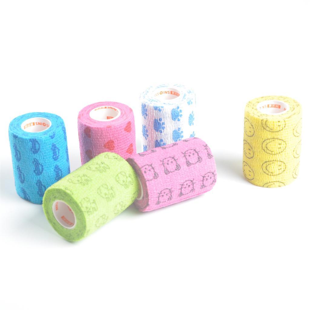 Elastic Non Woven Self Adhesive Cohesive Wrap Bandage Tape Roll 3 Inch Pink