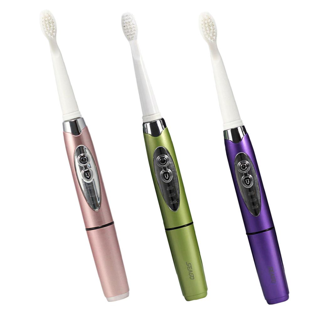 Adults Electric Soft Toothbrush Oral Care Toothbrush + 2 Brush Head Pink