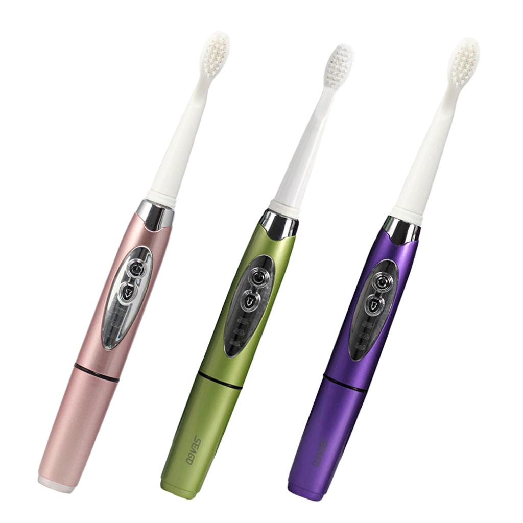 Adults Electric Soft Toothbrush Oral Care Toothbrush + 2 Brush Head Pink