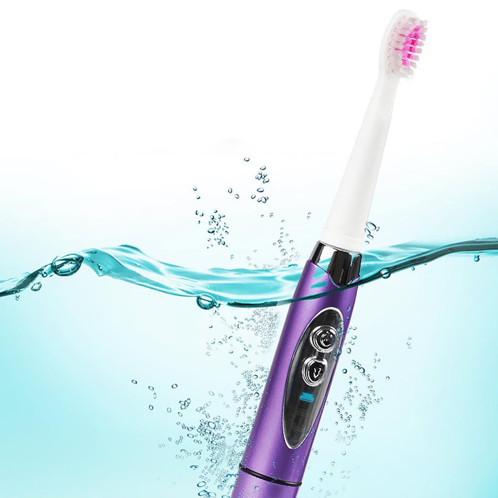 Adults Electric Soft Toothbrush Oral Care Toothbrush + 2 Brush Head Green