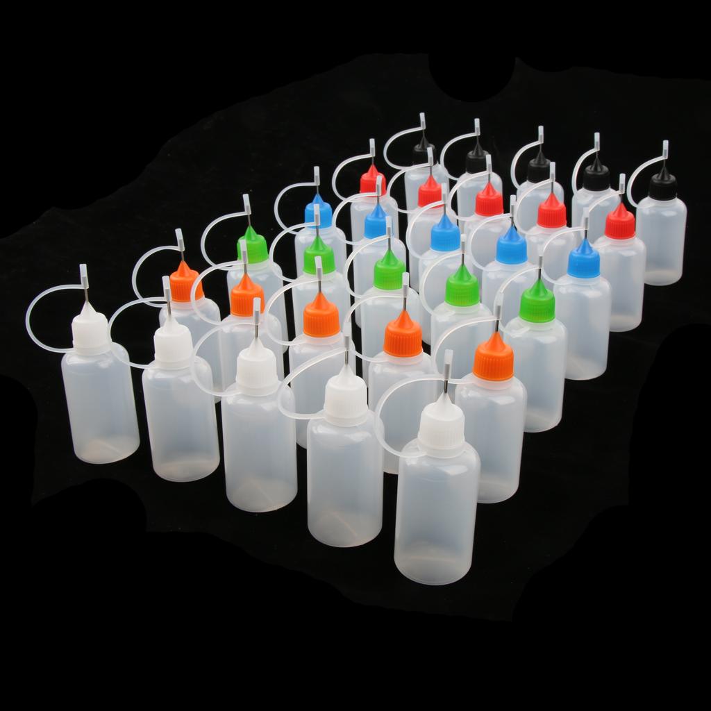 30 Pieces 10/15/30ml Needle Tip Bottles Dropper Applicator for Liquid 30ml