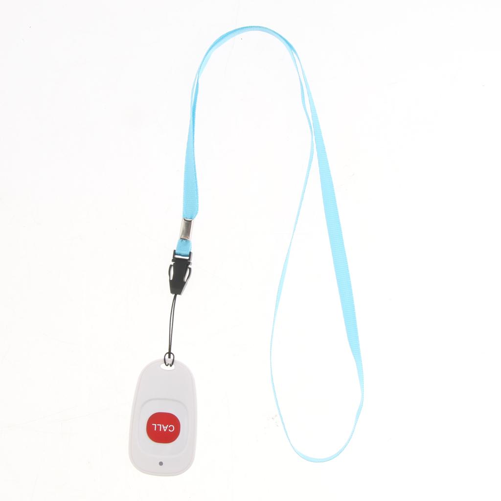 White Portable Wireless Caregiver Pager Alert with Call Button Kit US Plug