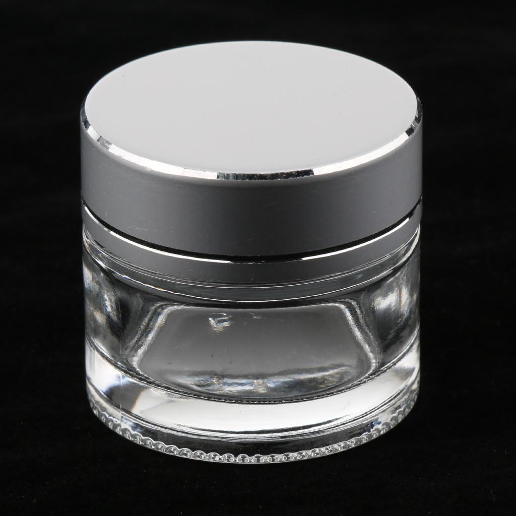 5 Pieces Empty Refillable Cosmetic Containers Round Glass Jars for Cream 5g