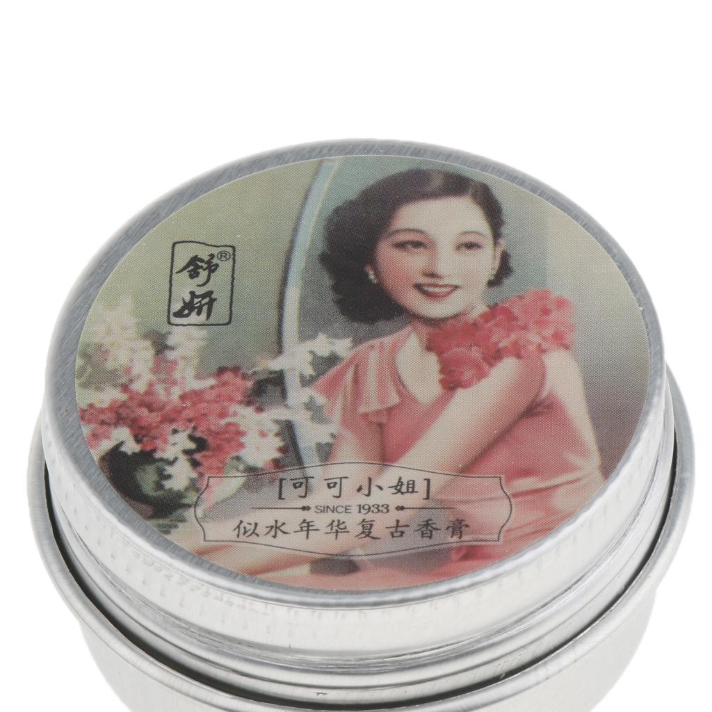 Women Vintage Solid Fragrance Balm Perfume Vanishing Moisturising Cream 15g 04